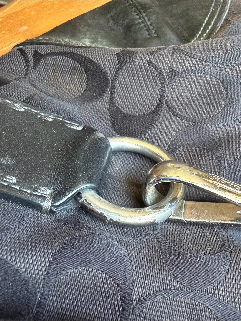 Coach Black Hobo Shoulder Bag Signature Canvas and Leather - Picture 3 of 9